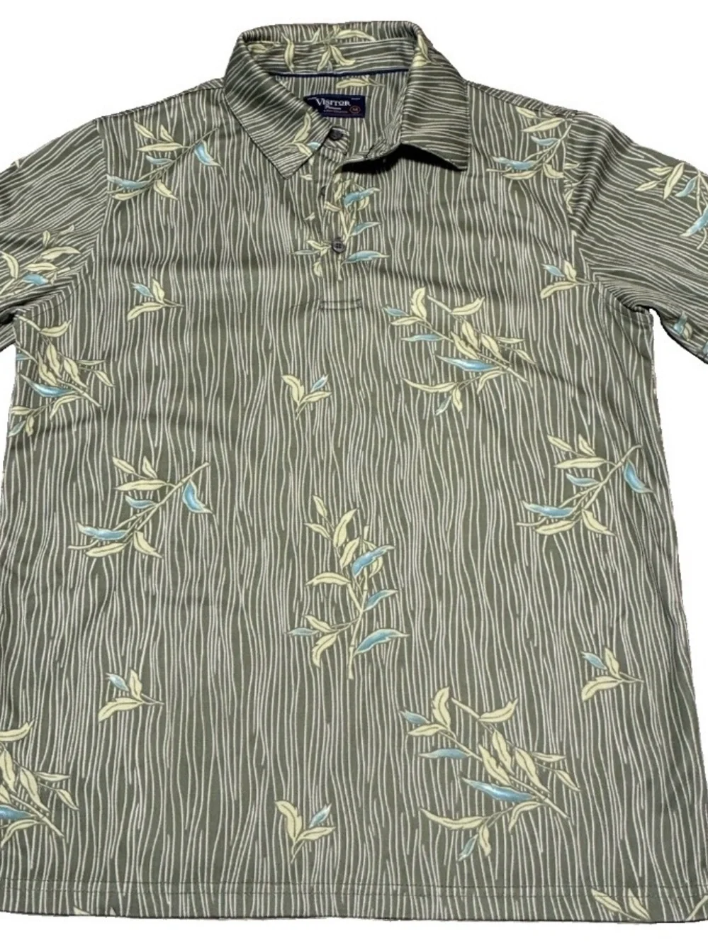 Olive Green Printed Polo Shirt